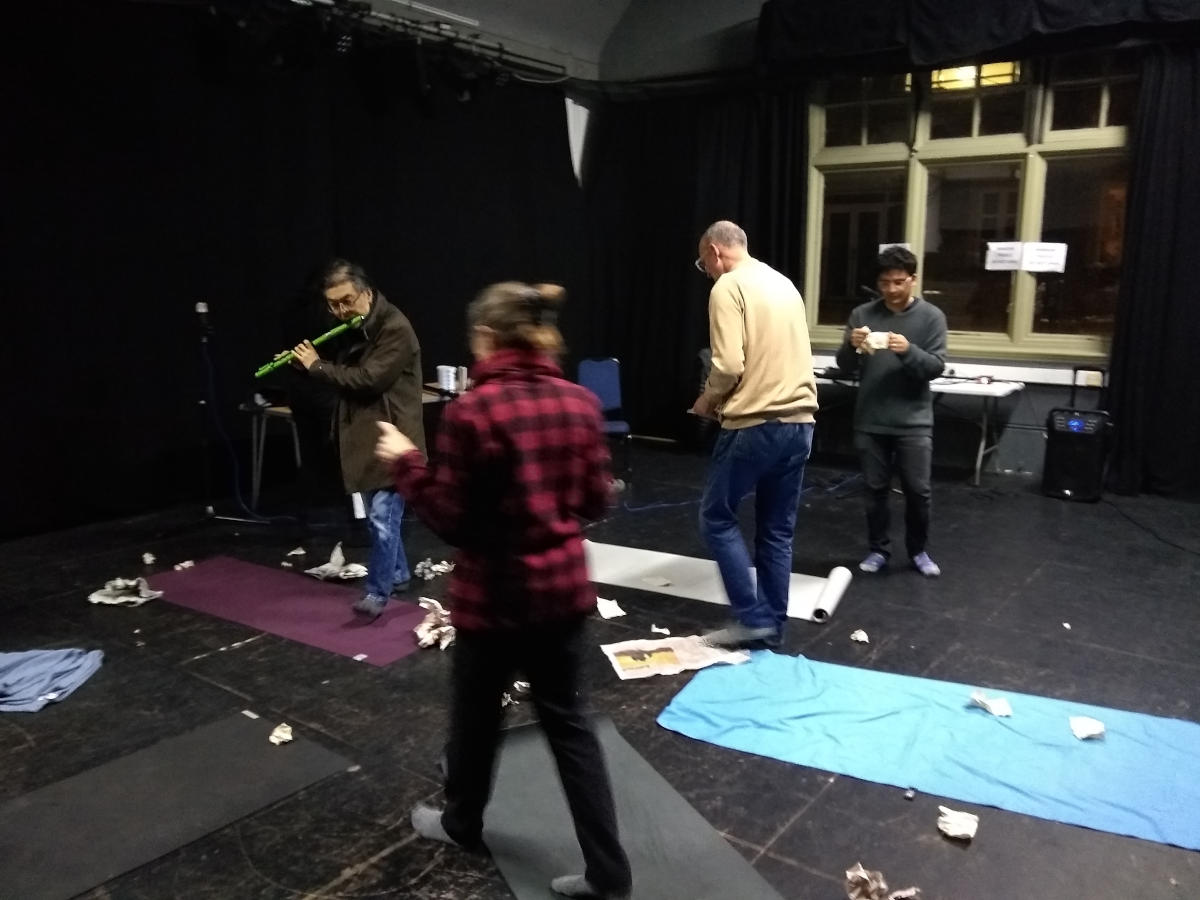 Paper improv at Omnibus Theatre workshop, Oct 2025